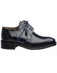 Ferrini Shoes - Mens Alligator Dress Shoe - Ferrini 205 Belly Alligator Plain Toe Shoes Navy