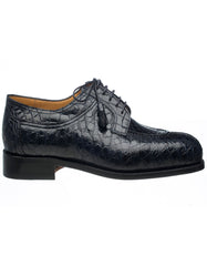 Ferrini Shoes - Mens Alligator Dress Shoe - Ferrini 3520 Belly Alligator Split Toe Shoes Navy