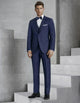 Mens Vested Slim Fit Two Button Trim Notch Tuxedo Navy