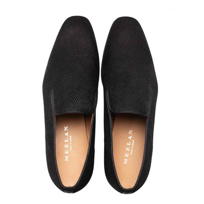 Notte Black Glass Suede Slip On Shoes By Mezlan Made In Spain Brand 3   - from alligatorwarehouse.com