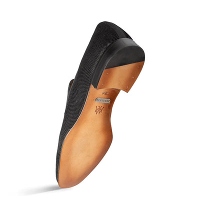 Notte Glass Suede Slip On Black By Mezlan Made In Spain Brand 4   - from alligatorwarehouse.com