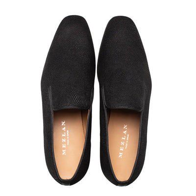 Notte Glass Suede Slip On Black By Mezlan Made In Spain Brand 2   - from alligatorwarehouse.com