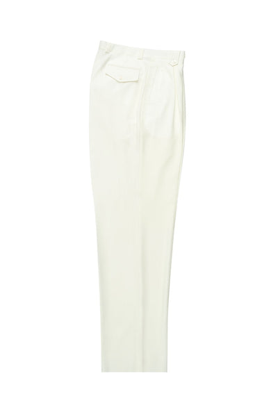 Tiglio Luxe Offwhite Wide Leg, Pure Wool Dress Pants 2576 1   - from alligatorwarehouse.com