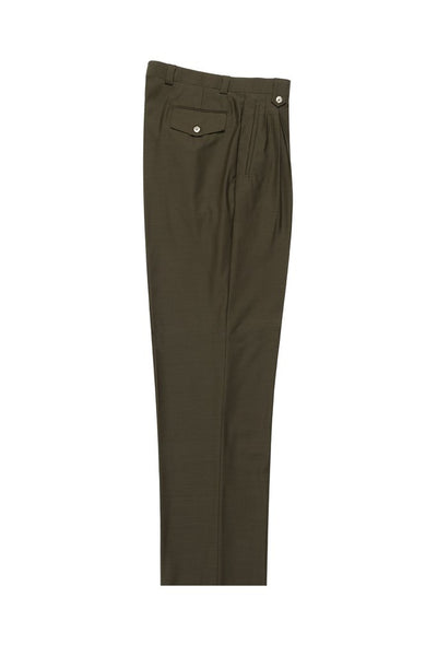 Tiglio Luxe Olive Wide Leg, Pure Wool Dress Pants 2576 1   - from alligatorwarehouse.com