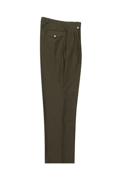 Olive Wide Leg Wool Dress Pant 2586/2576 by Tiglio Luxe 1   - from alligatorwarehouse.com