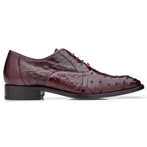 Belvedere Orlando Antique Dark Burgundy All-Over Genuine Ostrich Quill Shoes