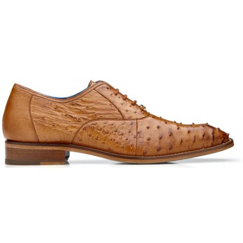 Belvedere Orlando  Men's Shoes Peanut Genuine Ostrich Formal Oxfords 2 MEN D01 ANT. PEANUT-M-12  - from alligatorwarehouse.com