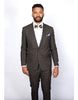 Men's Brown Plaid Slim Fit Suit by Rossiman Rossi – Peak Lapel Jacket & Tapered Pants 2   - from alligatorwarehouse.com