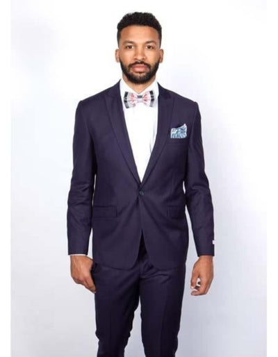 Men's Rossiman Rossi Man Brand Tapered Plum Leg Lower Rise Pant & Get Skinny 1 Button Slim Fit Peak Lapel Suit 100% Wool 1 34-Shrt-ExSml-JA64615  - from alligatorwarehouse.com