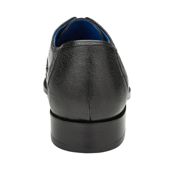 Men's Belvedere Orlando Ostrich Quill Plain Toe Dress Shoe in Black 5 MEN D01 BLACK-M-14  - from alligatorwarehouse.com