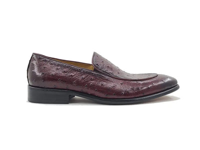 Ostrich Embossed Calfskin Slip-on Loafer 3 KS886-202EFOGR12  - from alligatorwarehouse.com