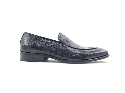 Ostrich Embossed Calfskin Slip-on Loafer 5 KS886-202EFOGR12  - from alligatorwarehouse.com