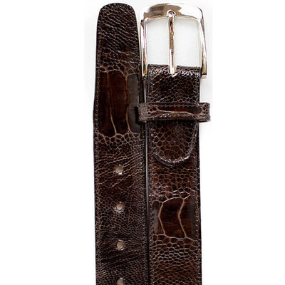 Men's Belvedere Genuine Ostrich Leg Dress Belt in Chocolate Brown 1 MEN 2000 CHOCOLATE-44-OSTRICH BELT  - from alligatorwarehouse.com