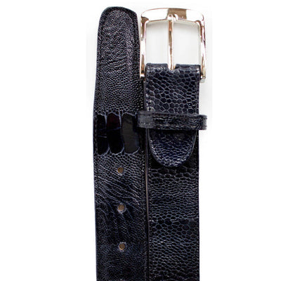 Men's Belvedere Genuine Ostrich Leg Dress Belt in Navy Blue 1 MEN 2000 NAVY-44 OSTRICH LEG BELT  - from alligatorwarehouse.com
