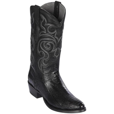 Los Altos Boots - Mens Dress Cowboy Boot - Low Priced Ostrich Leg Cowboy Boots R-Toe - in Black 1   - from alligatorwarehouse.com