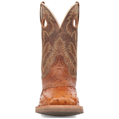 Dan Post Martel Tan/Brown Ostrich Leather Western Boots