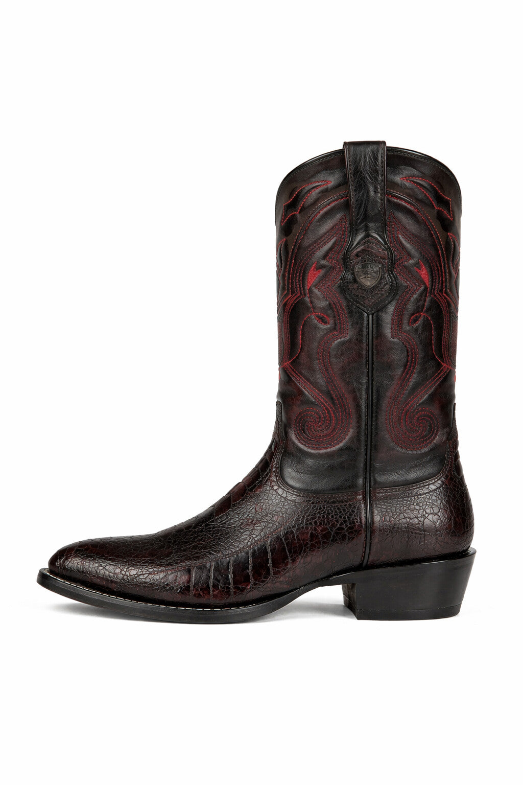Black Cherry Ostrich Cowboy Boots J-Toe