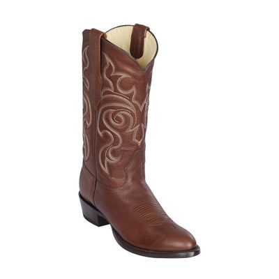 Los Altos Round Toe Men’s Brown Punta Oval Grisly Leather Boots 1   - from alligatorwarehouse.com