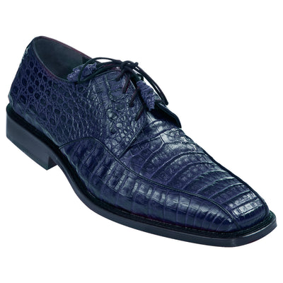 Los Altos Oxford Blue Caiman & Belly Crocodile Shoes 1   - from alligatorwarehouse.com