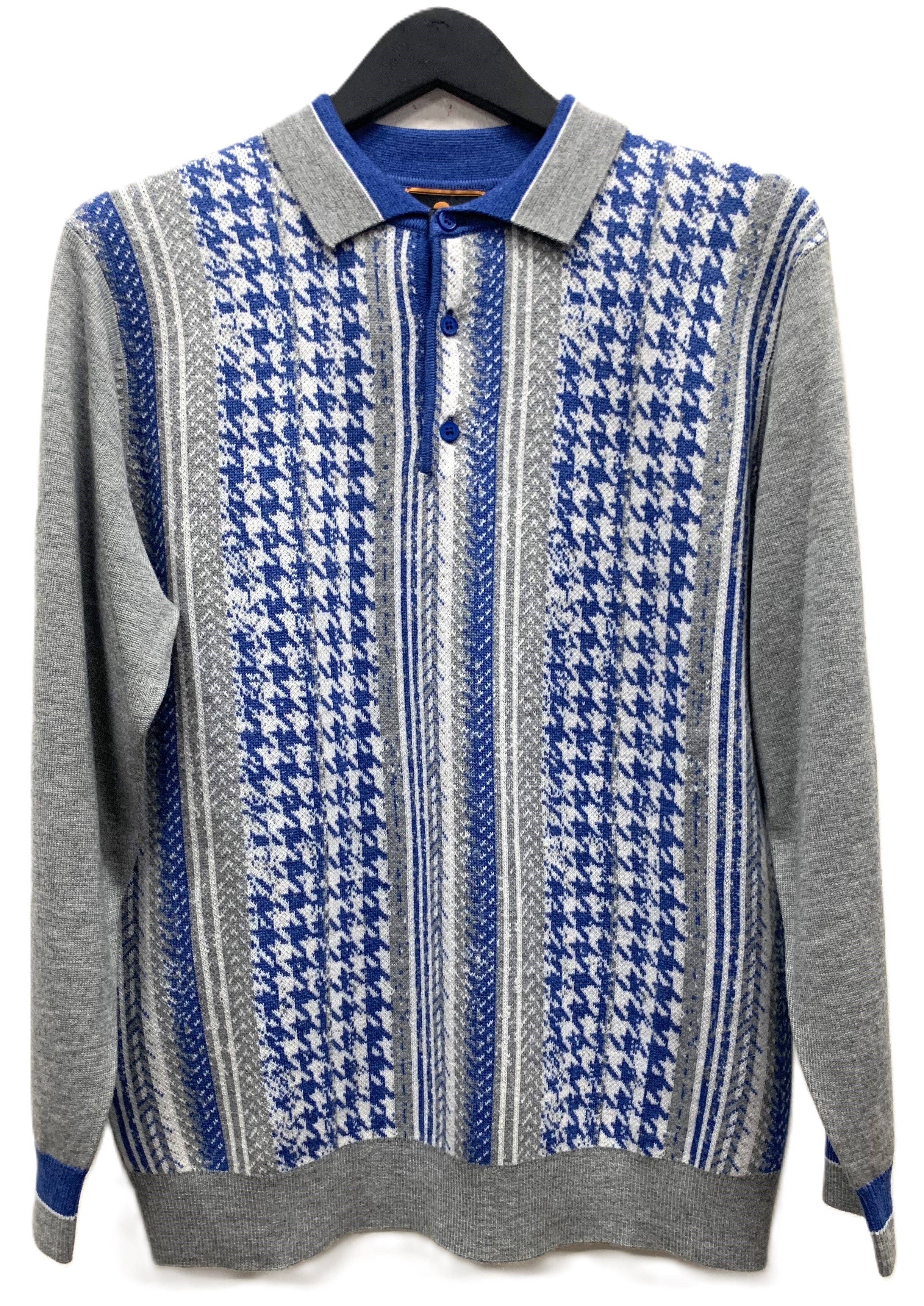 Cigar Couture 3 Button Pullover Polo Sweater - Grey 1   - from alligatorwarehouse.com