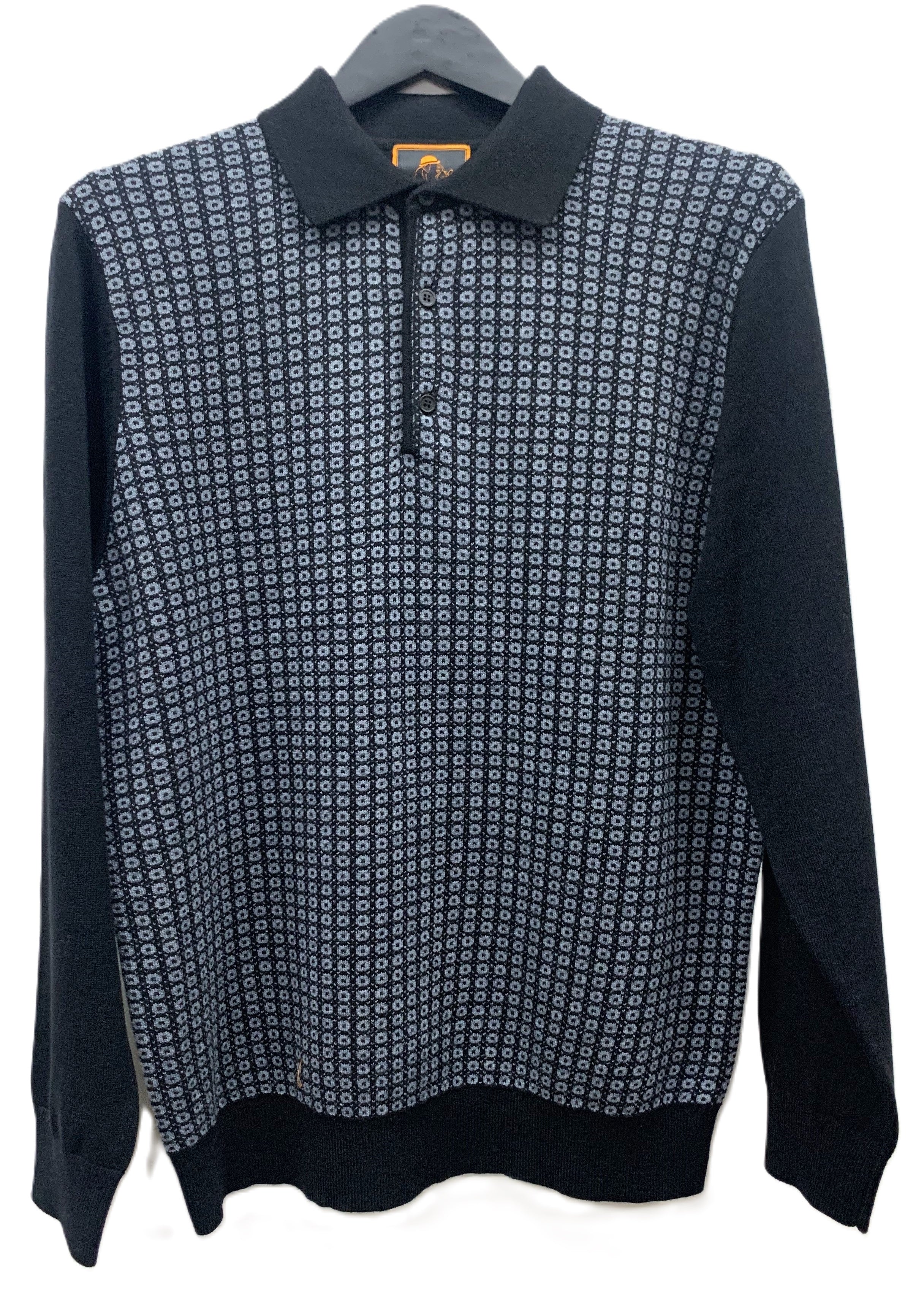 Cigar Couture 3 Button Pullover Polo Sweater - Black 1   - from alligatorwarehouse.com