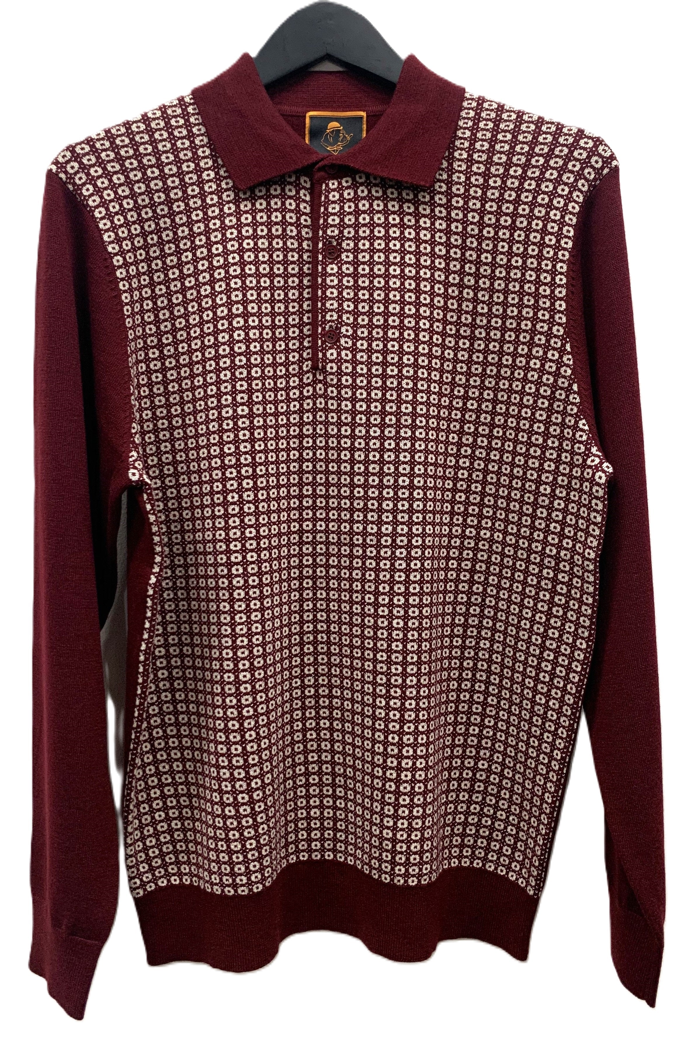 Cigar Couture 3 Button Pullover Polo Sweater - Wine 1   - from alligatorwarehouse.com