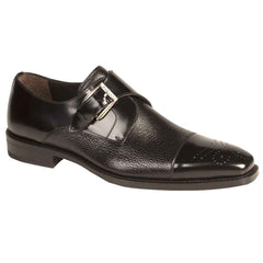 Phoenix Black Genuine Deerskin Monkstraps by Mezlan