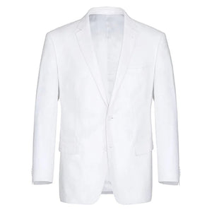 White Wedding Suit For Men - Perfect For Groom - Mens Basic Two Button Classic Fit Linen Summer Suit In White