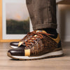 Marco Di Milano Portici Men's Shoes Orix & Brown Exotic Lizard / Crocodile Casual Sneakers 9 PORTICI_CAIMAN-LIZARD TEJU_ORIX_6  - from alligatorwarehouse.com