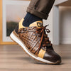 Marco Di Milano Portici Men's Shoes Orix & Brown Exotic Lizard / Crocodile Casual Sneakers 7 PORTICI_CAIMAN-LIZARD TEJU_ORIX_6  - from alligatorwarehouse.com