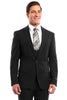 Men's One Button Peak Lapel Skinny Wedding  Prom Suit with Lowcut Vest in Black 2 XF-5380  - from alligatorwarehouse.com