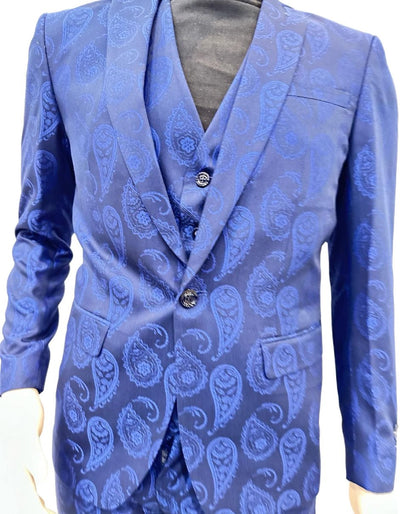 Paisley Suit - Royal Blue Prom Suit - Slim Fit Stage Suit 1   - from alligatorwarehouse.com