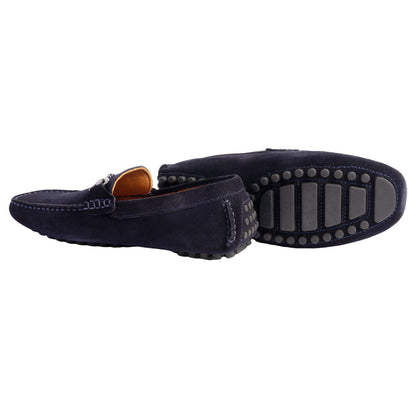P000913- Palm Beach -Driving shoe Navy Suede