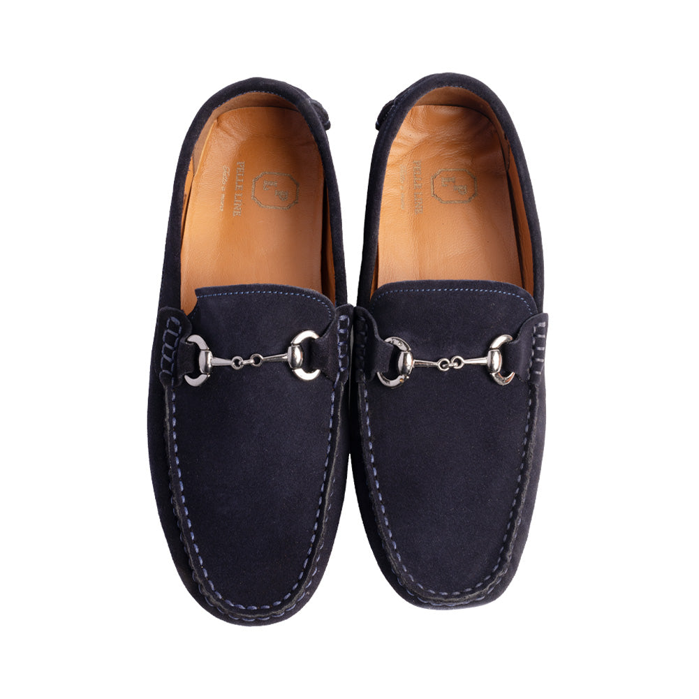 P000913- Palm Beach -Driving shoe Navy Suede