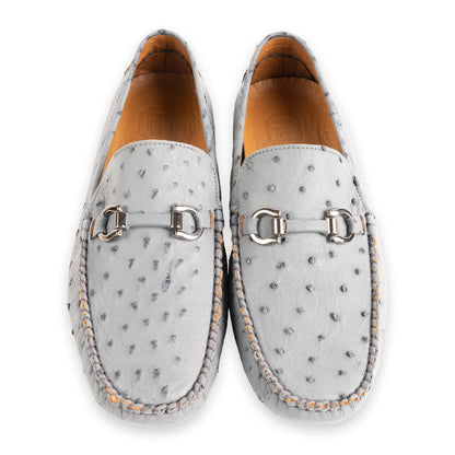 P01406 Palm Beach Genuine Ostrich Driver- Grey