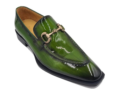 Patent Leather Buckle Loafer 3 KS303-01POLIVE95  - from alligatorwarehouse.com