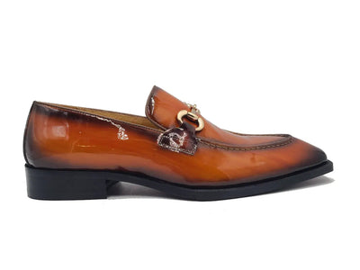 Patent Leather Buckle Loafer 9 KS303-01POLIVE95  - from alligatorwarehouse.com