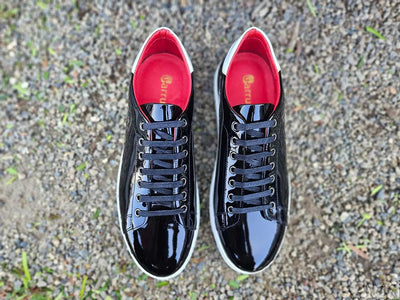 Patent Leather Dress Sneaker 1 KS637-01PBLK75  - from alligatorwarehouse.com