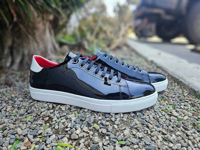 Patent Leather Dress Sneaker 3 KS637-01PBLK75  - from alligatorwarehouse.com