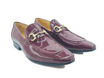 Patent Leather Horse Bit Loafer 17 KS308-101PCHARCOAL85  - from alligatorwarehouse.com