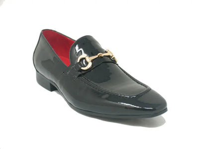 Patent Leather Horse Bit Loafer 18 KS308-101PCHARCOAL85  - from alligatorwarehouse.com