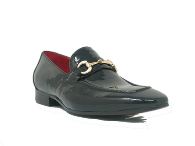 Patent Leather Horse Bit Loafer 19 KS308-101PCHARCOAL85  - from alligatorwarehouse.com