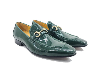 Patent Leather Horse Bit Loafer 32 KS308-101PCHARCOAL85  - from alligatorwarehouse.com