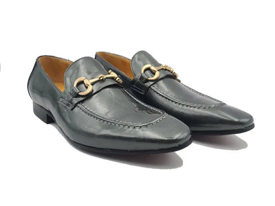 Patent Leather Horse Bit Loafer 2 KS308-101PCHARCOAL85  - from alligatorwarehouse.com