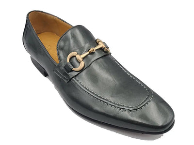 Patent Leather Horse Bit Loafer 3 KS308-101PCHARCOAL85  - from alligatorwarehouse.com