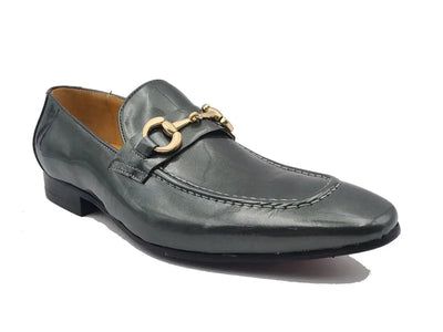 Patent Leather Horse Bit Loafer 4 KS308-101PCHARCOAL85  - from alligatorwarehouse.com