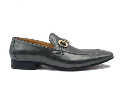 Patent Leather Horse Bit Loafer 1 KS308-101PCHARCOAL85  - from alligatorwarehouse.com