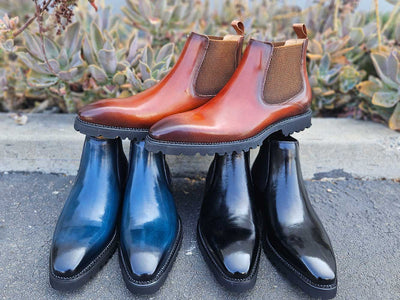 Patina Chelsea Boot Lug Sole 17 KB480-102COGNAC75  - from alligatorwarehouse.com