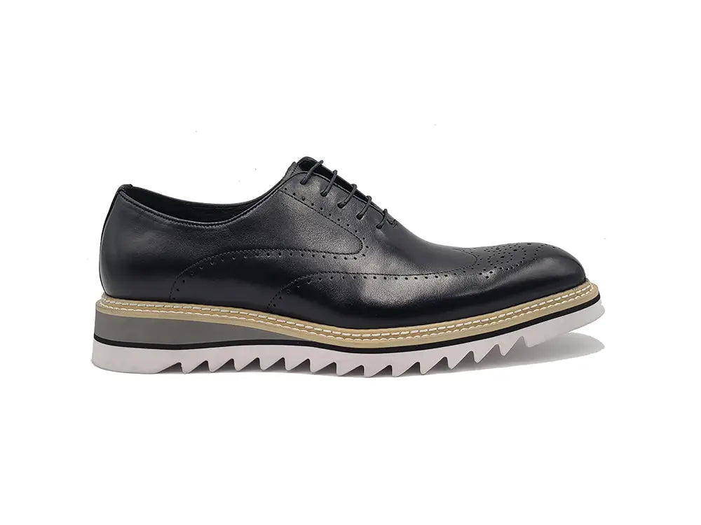 Carrucci Patina Wing-tip Oxford with Medallion on Toe