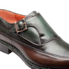 Artesano Men's Chocolate/Forest Patina Calfskin Two-Toned Monk Strap Shoes By Mezlan Made In Spain Brand 5   - from alligatorwarehouse.com